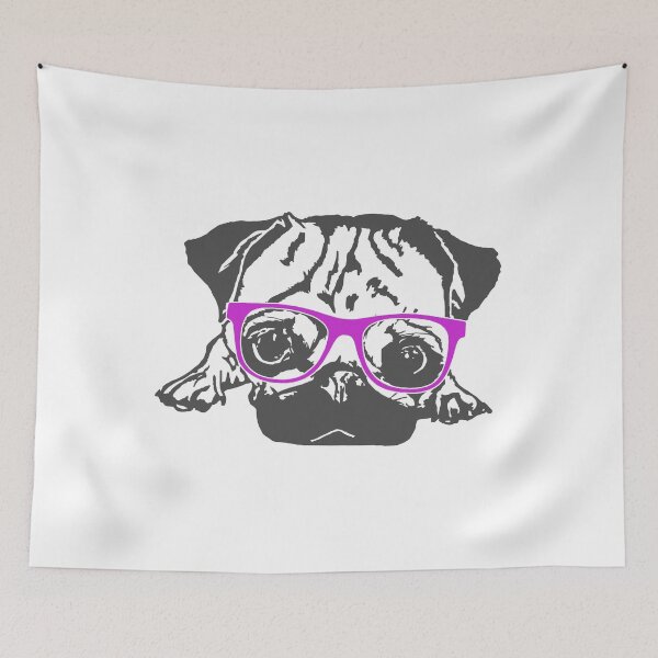 Item preview, PUG FACE WITH GLASSES designed and sold by G4eighty.