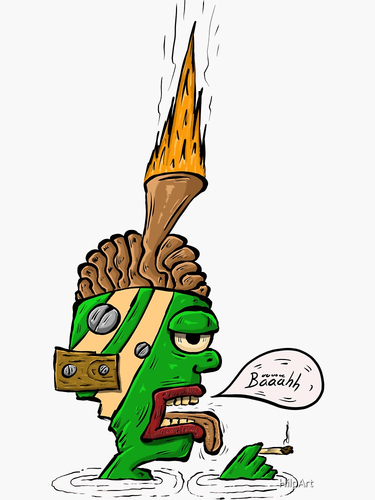 Thumbnail 3 of 3, Sticker, Alien-1 designed and sold by HilpArt.