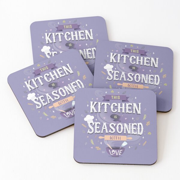 Item preview, "This Kitchen is Seasoned with Love" Lettering Quote designed and sold by aisvar.