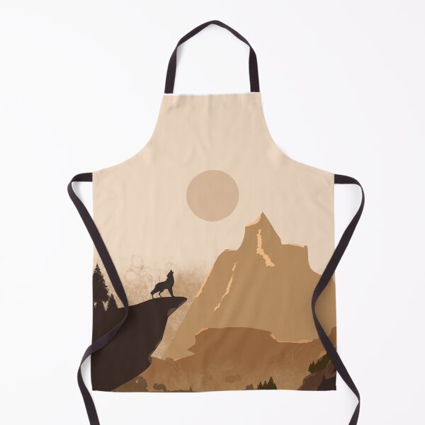 Item preview, Wolf Howling on a Cliff. Flat style in brown designed and sold by Mount-Molehill.