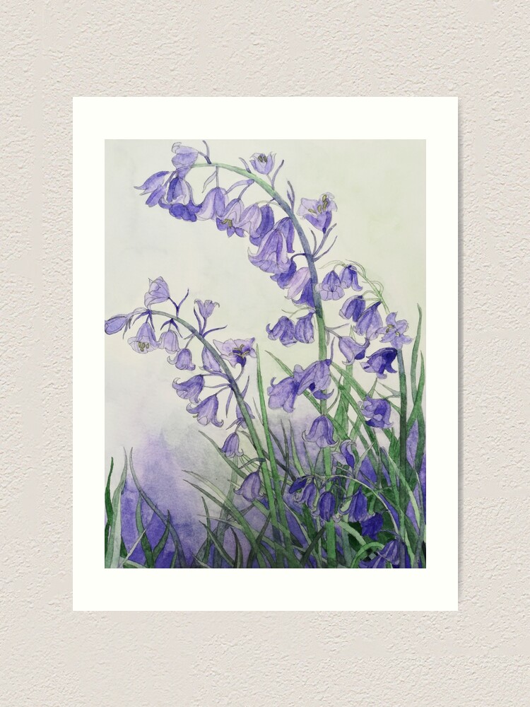 Bluebells watercolour painting,bluebells watercolor,bluebells orders artwork,watercolor bluebells,bluebells painting,bluebells wall art,bluebells.