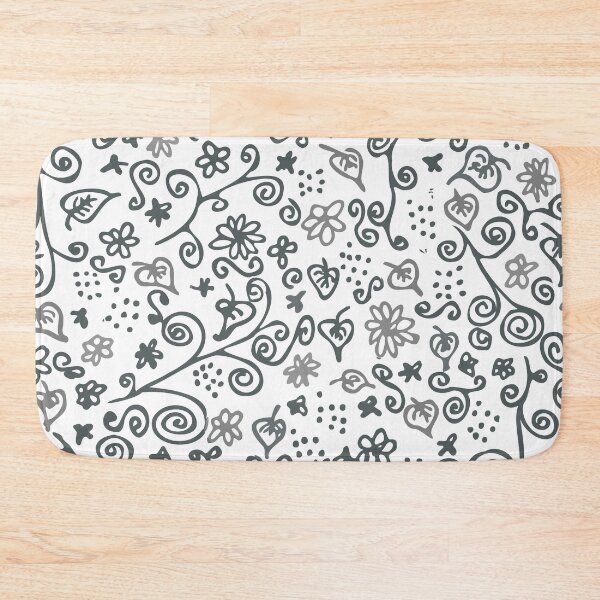 Item preview, Flower meadow summer (black and white) designed and sold by frangipaniarts.