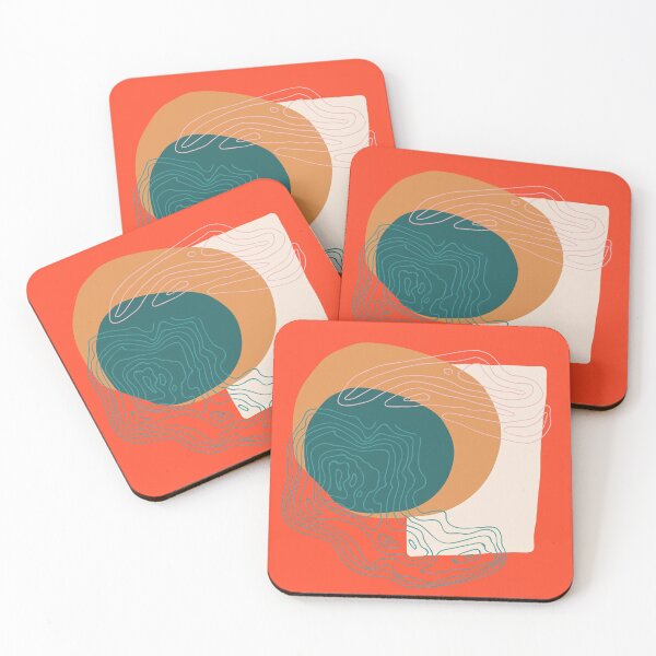 Item preview, Red Orange Blue White Shape Pattern  designed and sold by hewn505.