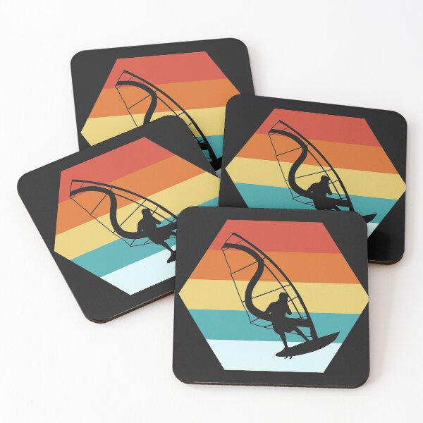 Item preview, Windsurfing Lover Hexagonal Sunset Retro Vintage Color  designed and sold by roocky.
