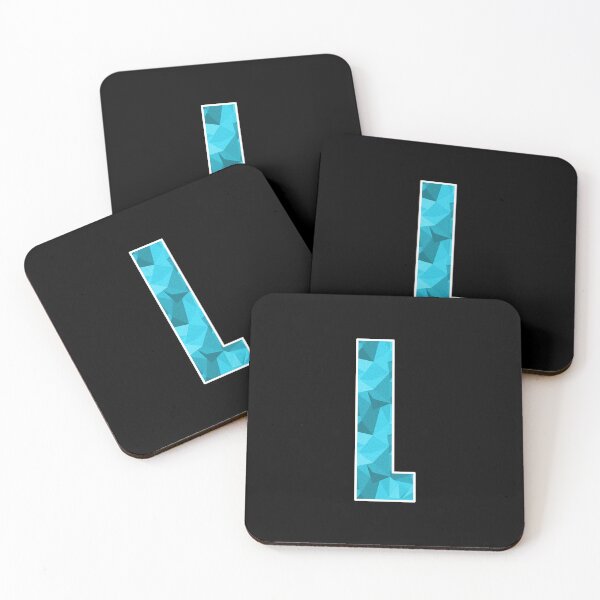 Item preview, Letter L, Monogram Letter Art of Cyan Blue Triangle Pattern designed and sold by dylanxh.