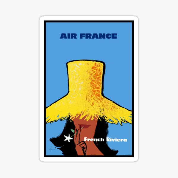 Item preview, 1963 Air France FRENCH RIVIERA Travel Poster designed and sold by retrographics.