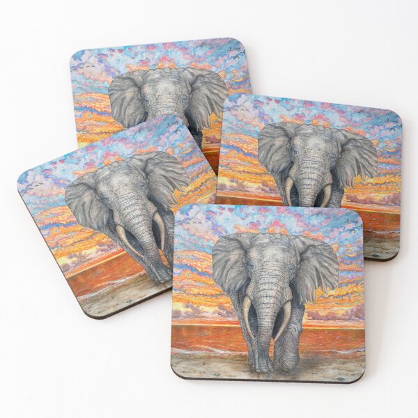 Item preview, Elephant Emerges From the Sea at Twilight designed and sold by Awenroute.