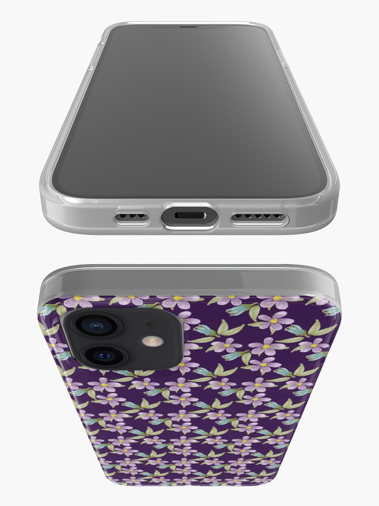 Alternate view of May Flowers in Teal and Purple iPhone Case