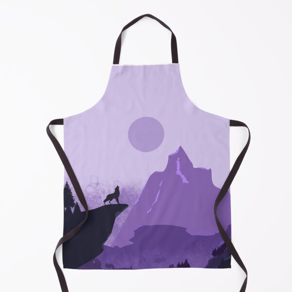 Item preview, Wolf Howling on a Cliff. Flat style in purple. designed and sold by Mount-Molehill.