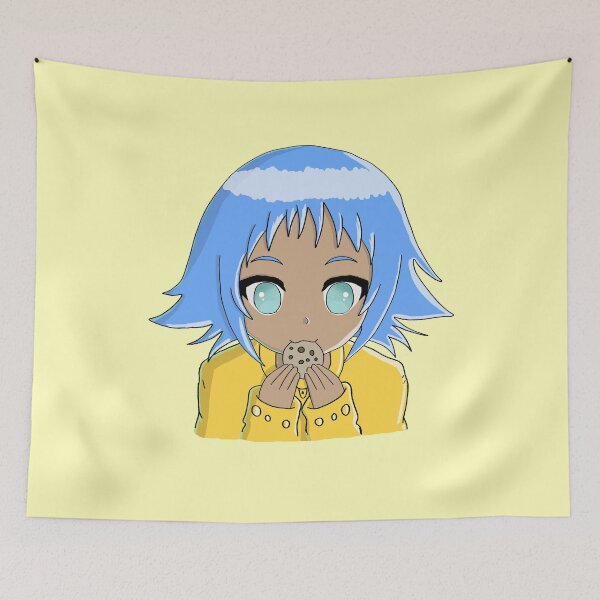 Item preview, Ok but first cookies - Black anime girl with blue hair designed and sold by OooiChris.