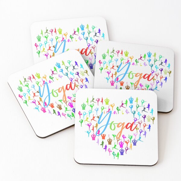 Item preview, Yoga heart made with different poses and colors designed and sold by Mr-3.