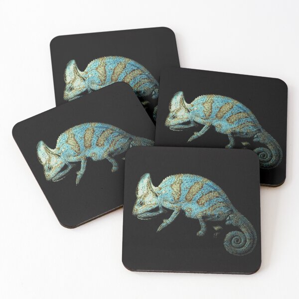 Item preview, Blue chameleon on black    designed and sold by Aenota.