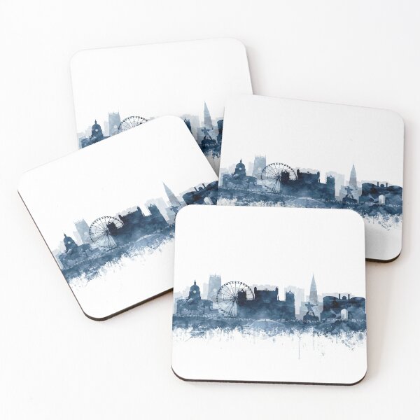 Item preview,  Nottingham Skyline Watercolor Navy Blue by Zouzounio Art designed and sold by zouzounioart.