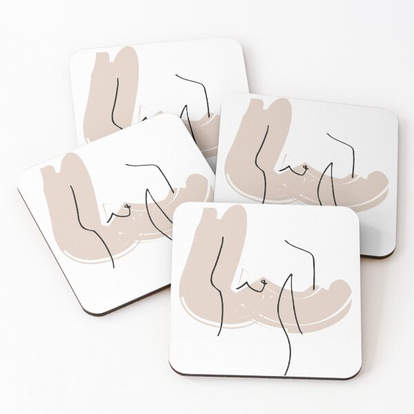 Item preview, Taupe Paint Stroke Female Form Abstract Line Art designed and sold by Dollfacedesign.