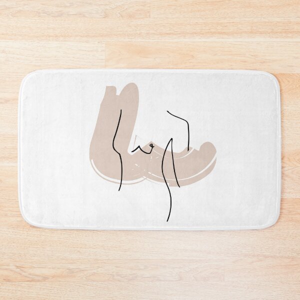 Item preview, Taupe Paint Stroke Female Form Abstract Line Art designed and sold by Dollfacedesign.