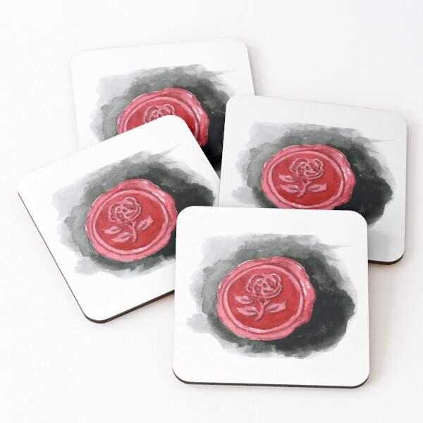 Item preview, Rose Wax Seal Watercolor Painting with Black Background designed and sold by LadyKatieP.