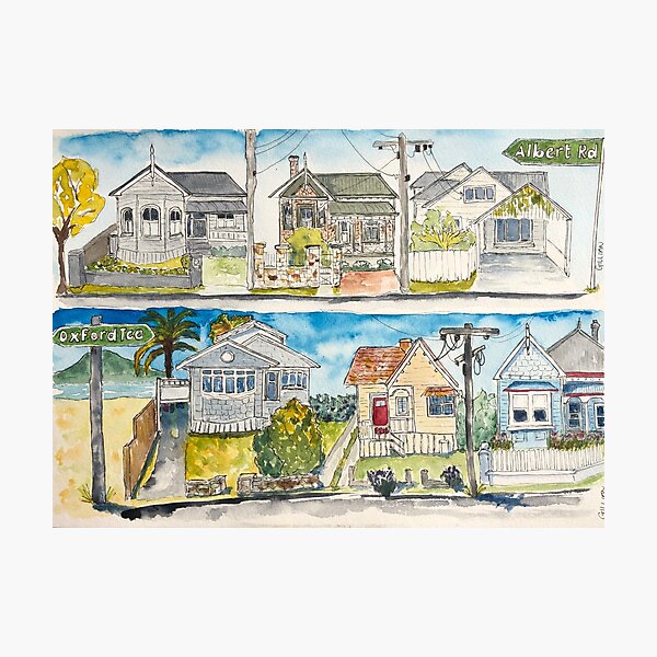 Item preview, Local Streets in Devonport, Auckland - Line and Wash designed and sold by Gillian Scott.