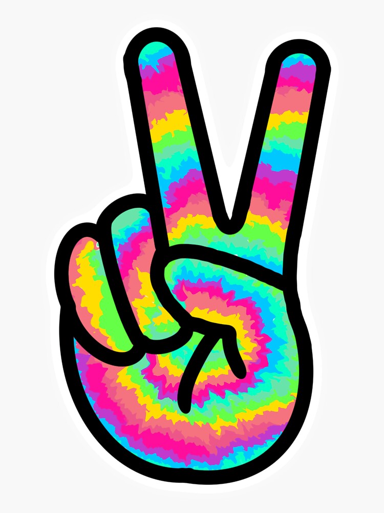 Tie Dye Peace Sign Sticker By Brookeweber17 Redbubble