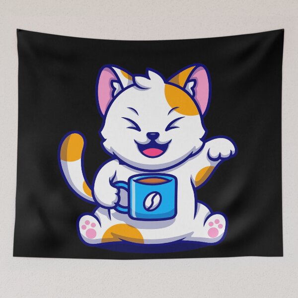 Item preview, Cute Cat Drink Coffee designed and sold by EVERTEESLOVER.