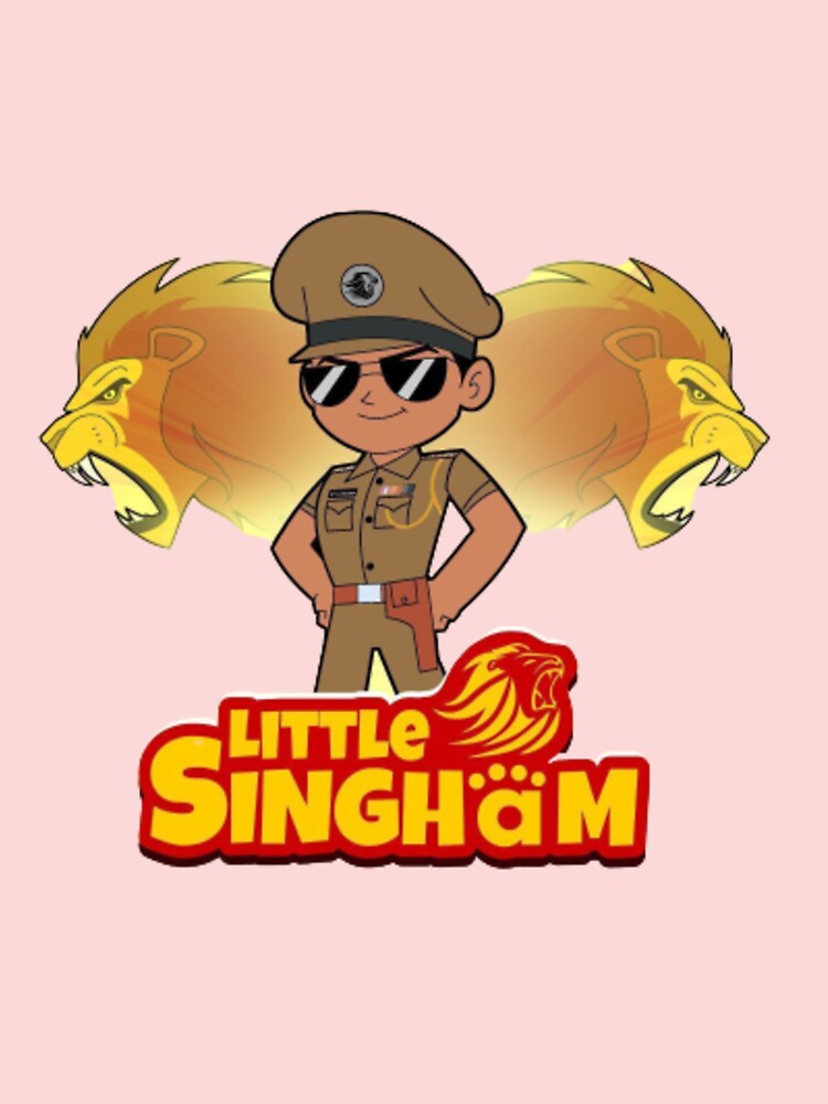 Adventurous Little Singham Coloring Page with Super Villain Kans