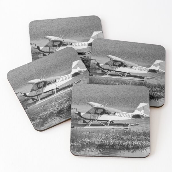Item preview, Propeller Plane on a Lake Black and White designed and sold by neta98.