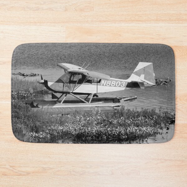 Item preview, Propeller Plane on a Lake Black and White designed and sold by neta98.