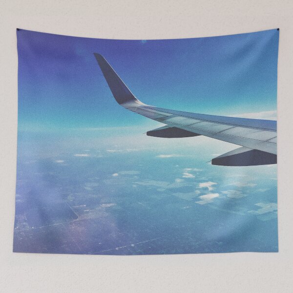 Item preview, Sky Plane Wing Over Bright Land Earth Atmosphere designed and sold by Superior-Prints.