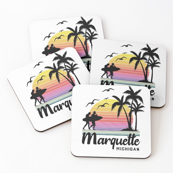 Item preview, Marquette Michigan Seaside Retro Sunset designed and sold by Home-Spirit.