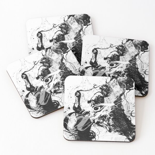 Item preview, Black and White expressionist digital abstract with typography designed and sold by ZebEddy.
