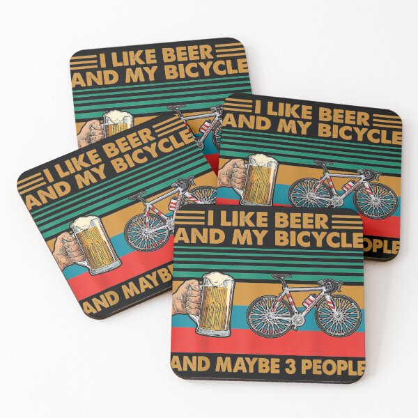 Item preview, I Like Beer and My Bicycle Funny Vintage Drinking  designed and sold by AlohaHana.