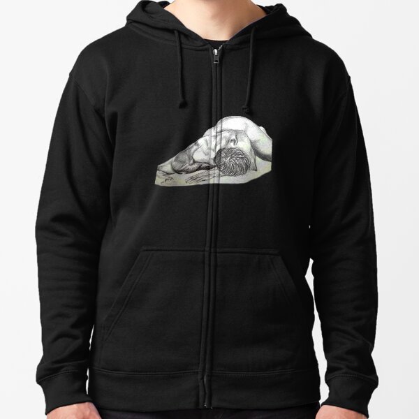 Nude Man in Sand Zipped Hoodie