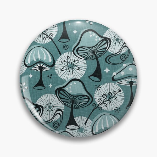 Item preview, Mid Mod Mushrooms - Blue ©studioxtine designed and sold by studioxtine.