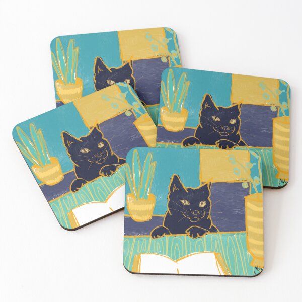 Item preview, black cat designed and sold by Abby Aguilar.