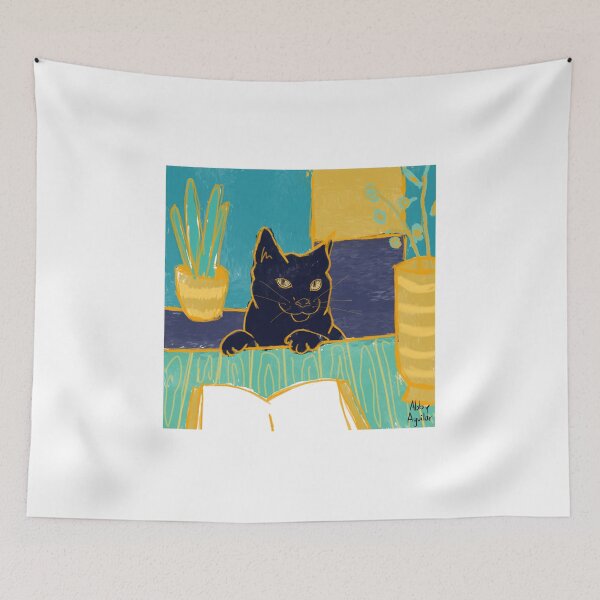 Item preview, black cat designed and sold by Abby Aguilar.