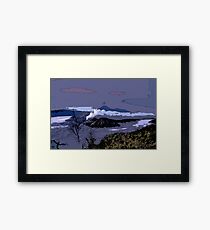 Mountains // Comic Style Framed Print