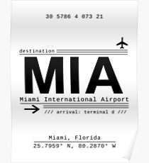 MIA Miami International Airport Call Letters Poster