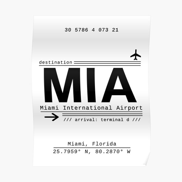 MIA Miami International Airport Call Letters Poster
