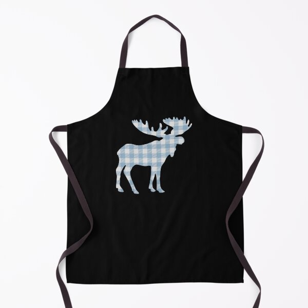 Item preview, Moose Light Blue Plaid Silhouette designed and sold by MinnesotApparel.