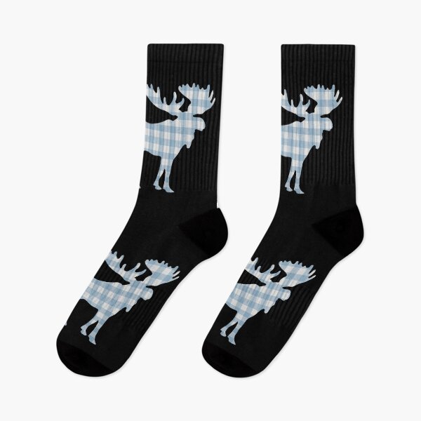 Item preview, Moose Light Blue Plaid Silhouette designed and sold by MinnesotApparel.