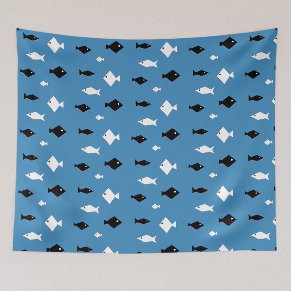 Item preview, black White fish designed and sold by simpleKPL.