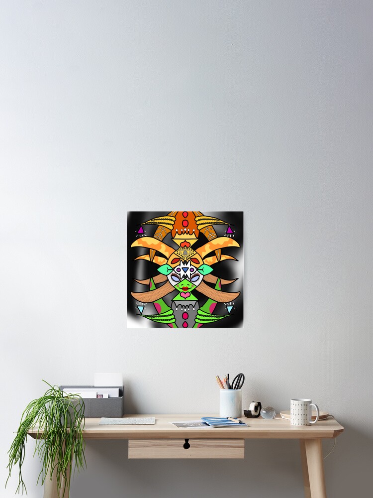 Thumbnail 2 of 3, Poster, Abstract Alien Queen designed and sold by DrawerofStuff.