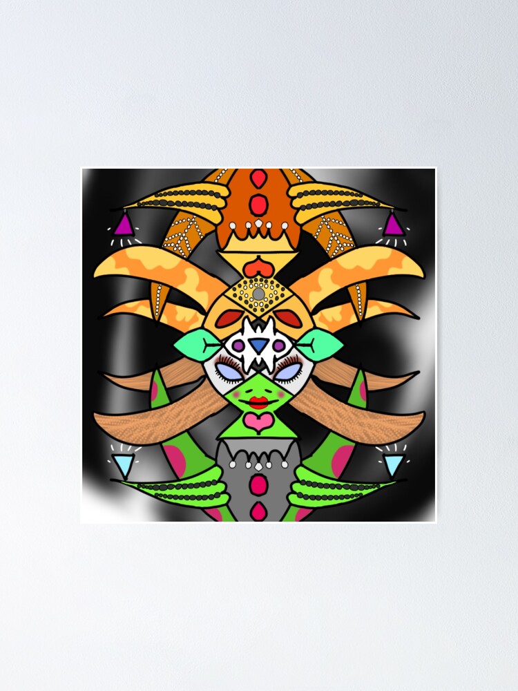 Thumbnail 1 of 3, Poster, Abstract Alien Queen designed and sold by DrawerofStuff.