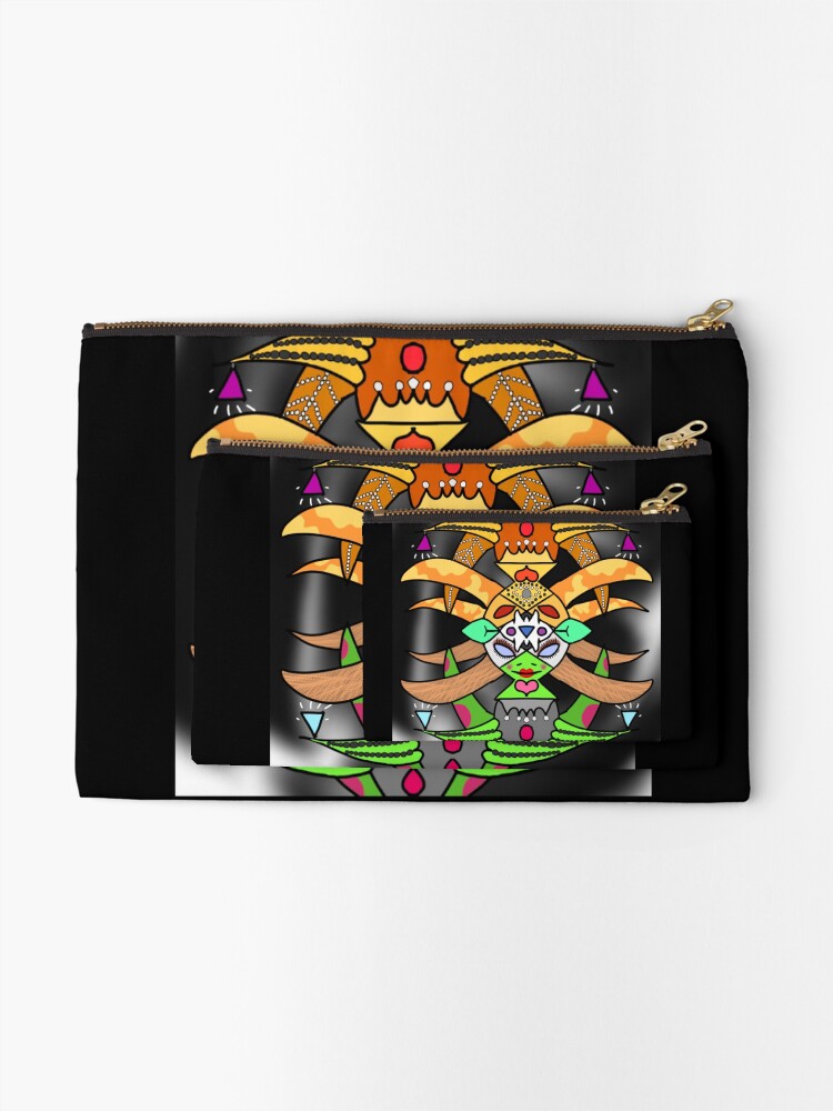 Thumbnail 2 of 4, Zipper Pouch, Abstract Alien Queen  designed and sold by DrawerofStuff.