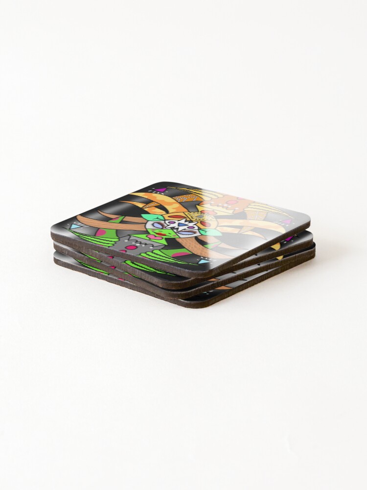 Thumbnail 4 of 5, Coasters (Set of 4), Abstract Alien Queen designed and sold by DrawerofStuff.