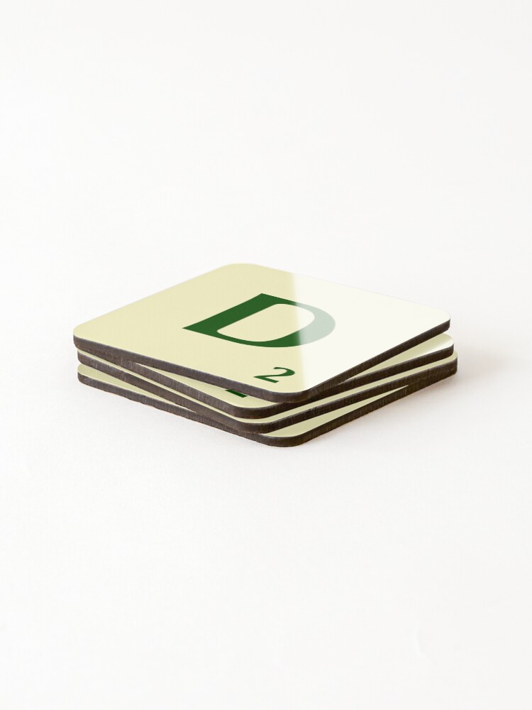 Imagen 4 de 5, Posavasos (lote de 4) con la obra Ficha de Scrabble de la D de 2 puntos, diseñada y vendida por fgrdisseny.