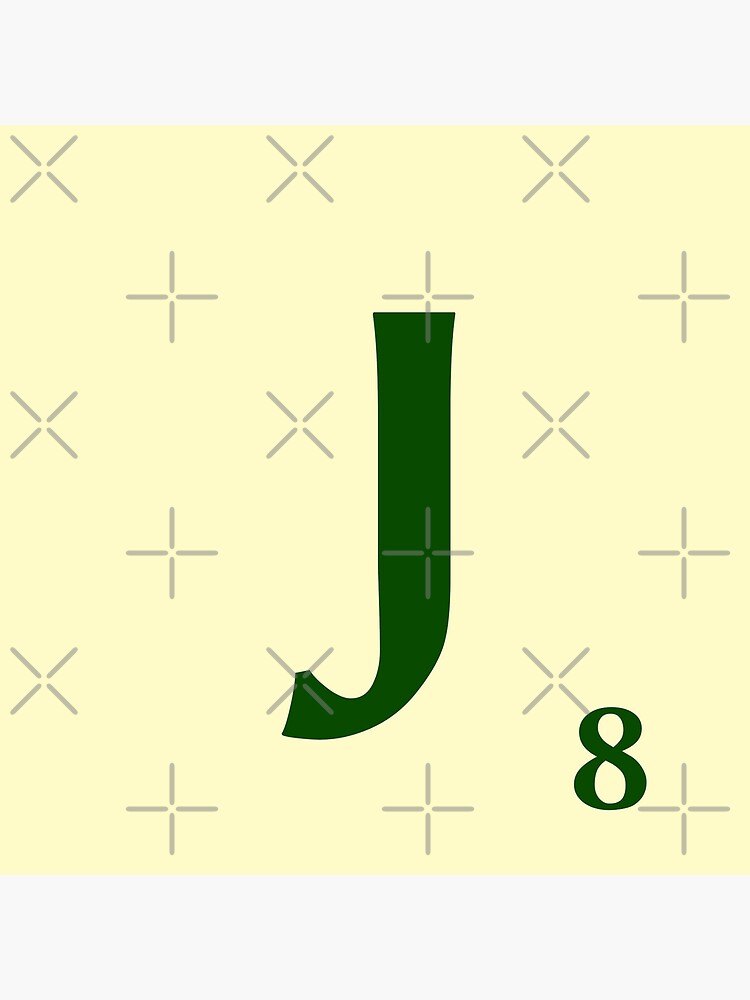 Imagen 4 de 4, Cojín con la obra Ficha de Scrabble de la J de 8 puntos, diseñada y vendida por fgrdisseny.