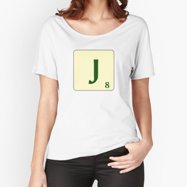 Ficha de Scrabble de la J de 8 puntos Camiseta ancha