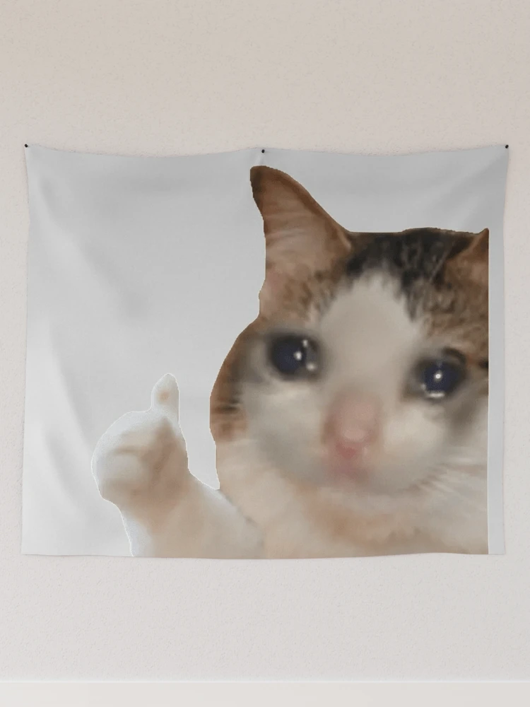 Funny Cat Meme Blur Tapestry for Sale by volkaneeka