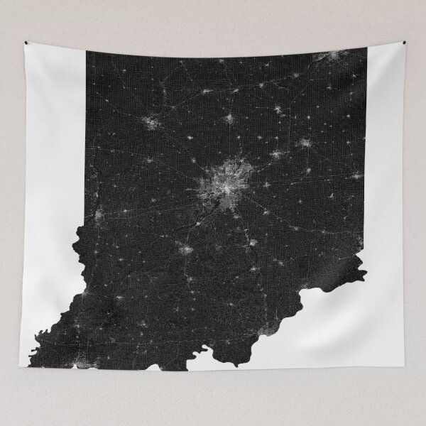 Item preview, Indiana Street Map designed and sold by AmazingMapArt.