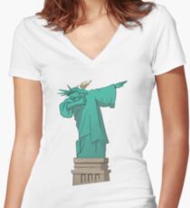 DAB New York Liberty Statue of Liberty Women's Fitted V-Neck T-Shirt